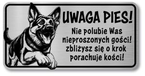 Tabliczka Uwaga pies Owczarek Niemiecki 20x10