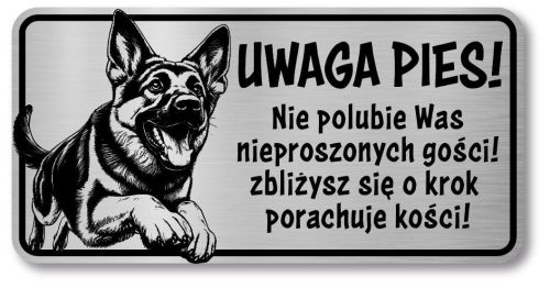 Tabliczka Uwaga pies Owczarek Niemiecki 20x10