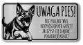 Tabliczka Uwaga pies Owczarek Niemiecki 20x10