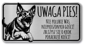 Tabliczka Uwaga pies Owczarek Niemiecki 20x10
