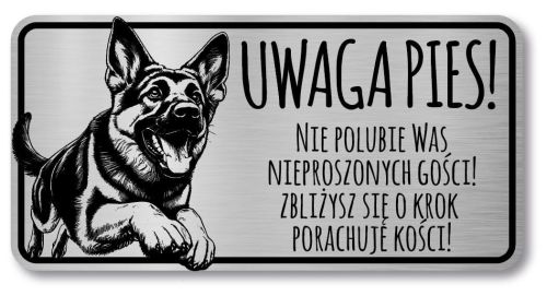 Tabliczka Uwaga pies Owczarek Niemiecki 20x10