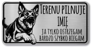 Tabliczka Uwaga pies Owczarek Niemiecki 20x10