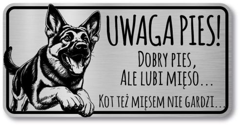 Tabliczka Uwaga pies Owczarek Niemiecki 20x10