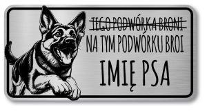 Tabliczka Uwaga pies Owczarek Niemiecki 20x10
