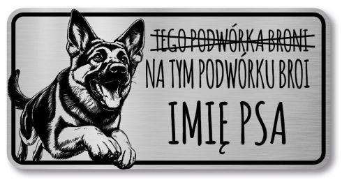 Tabliczka Uwaga pies Owczarek Niemiecki 20x10