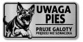 Tabliczka Uwaga pies Owczarek Niemiecki 20x10