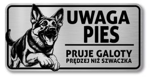 Tabliczka Uwaga pies Owczarek Niemiecki 20x10