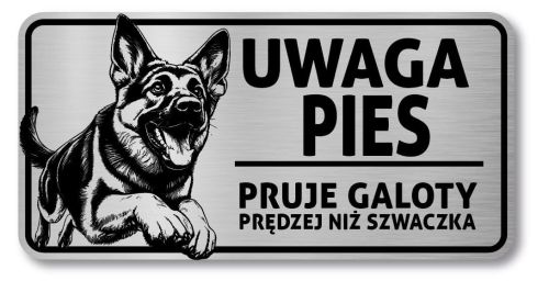 Tabliczka Uwaga pies Owczarek Niemiecki 20x10