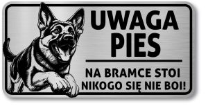 Tabliczka Uwaga pies Owczarek Niemiecki 20x10
