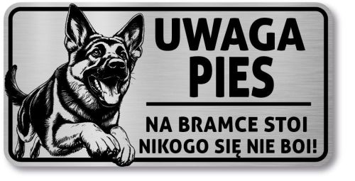 Tabliczka Uwaga pies Owczarek Niemiecki 20x10