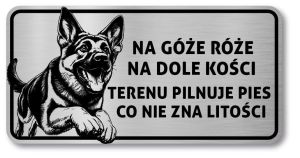 Tabliczka Uwaga pies Owczarek Niemiecki 20x10