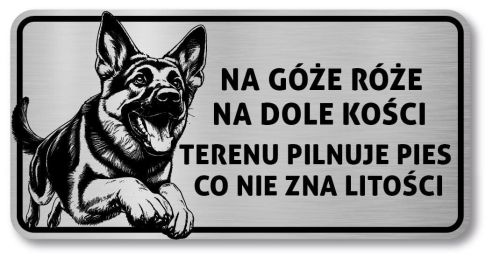 Tabliczka Uwaga pies Owczarek Niemiecki 20x10