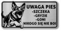 Tabliczka Uwaga pies Owczarek Niemiecki 20x10