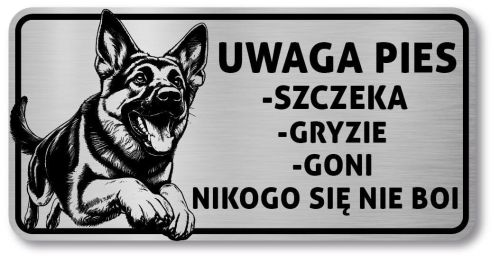 Tabliczka Uwaga pies Owczarek Niemiecki 20x10