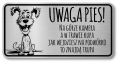 Tabliczka Uwaga pies śmieszna 20x10
