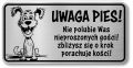 Tabliczka Uwaga pies śmieszna 20x10