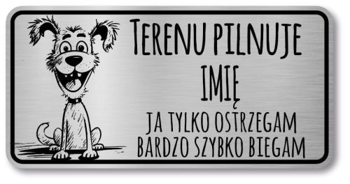 Tabliczka Uwaga pies śmieszna 20x10