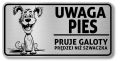 Tabliczka Uwaga pies śmieszna 20x10