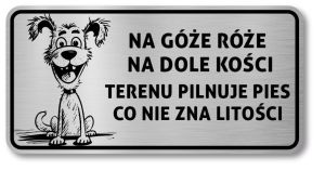 Tabliczka Uwaga pies śmieszna 20x10
