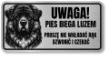 Uwaga pies tabliczka 20x10 Kaukaz