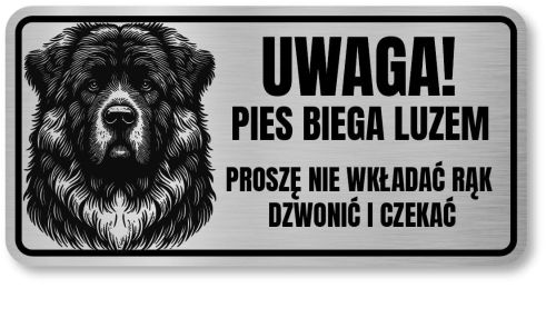 Uwaga pies tabliczka 20x10 Kaukaz