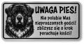 Uwaga pies tabliczka 20x10 Kaukaz
