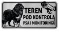 Tabliczka  obiekt monitorowany Uwaga pies20x10  Owczarek Kaukaski