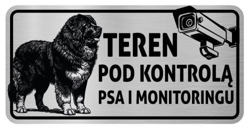 Tabliczka  obiekt monitorowany Uwaga pies20x10  Owczarek Kaukaski