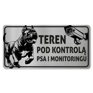 Tabliczka teren monitorowany Uwaga pies Cane Corso 20x10
