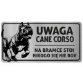 Tabliczka Uwaga pies Cane Corso 20x10