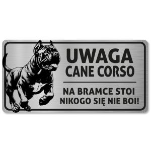 Tabliczka Uwaga pies Cane Corso 20x10