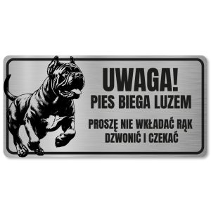 Tabliczka Uwaga pies Cane Corso 20x10