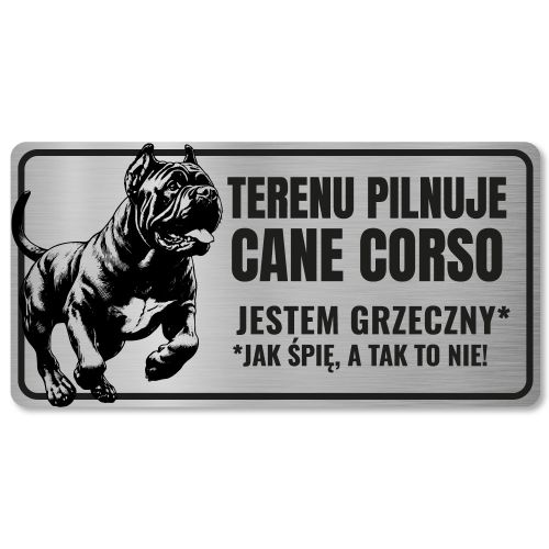 Tabliczka Uwaga pies Cane Corso 20x10