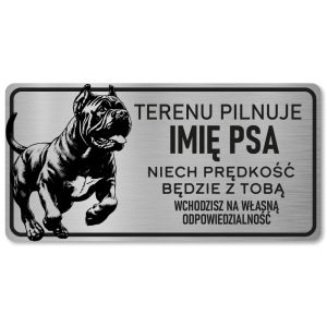 Tabliczka Uwaga pies Cane Corso 20x10