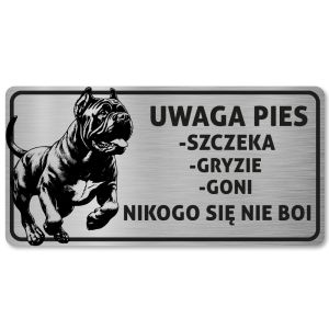 Tabliczka Uwaga pies Cane Corso 20x10