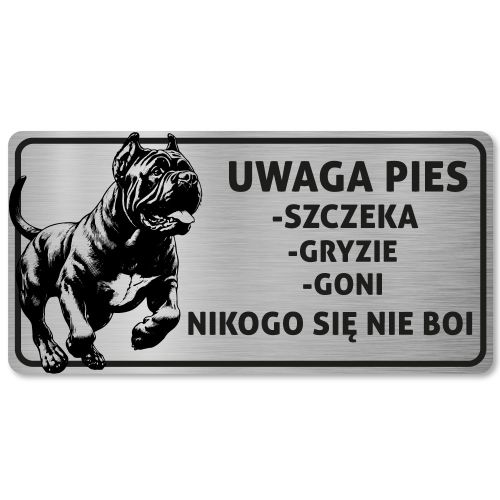 Tabliczka Uwaga pies Cane Corso 20x10