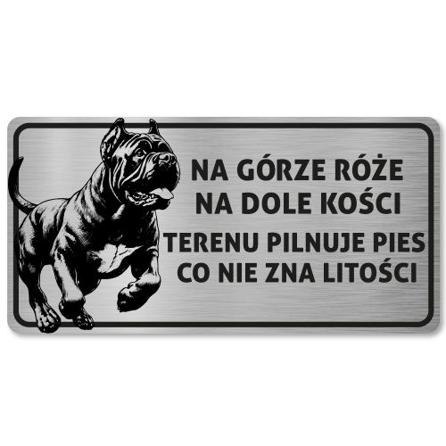 Tabliczka Uwaga pies Cane Corso 20x10