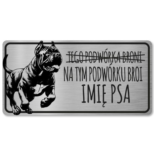 Tabliczka Uwaga pies Cane Corso 20x10