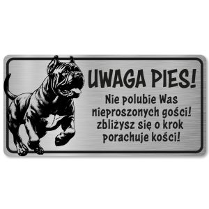Tabliczka Uwaga pies Cane Corso 20x10