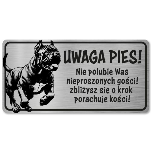 Tabliczka Uwaga pies Cane Corso 20x10