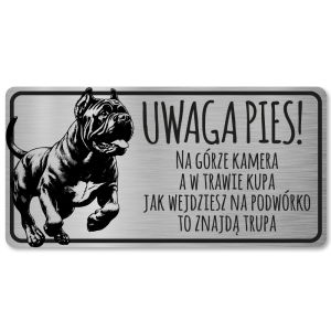 Tabliczka Uwaga pies Cane Corso 20x10