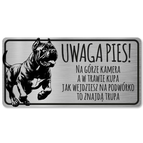 Tabliczka Uwaga pies Cane Corso 20x10