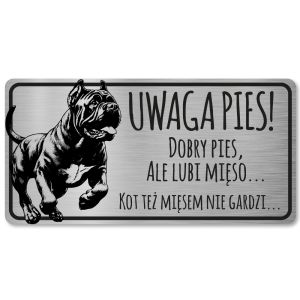 Tabliczka Uwaga pies Cane Corso 20x10