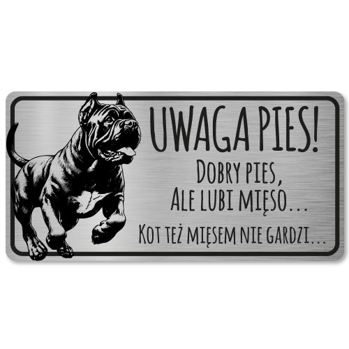 Tabliczka Uwaga pies Cane Corso 20x10