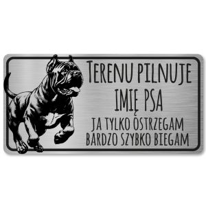 Tabliczka Uwaga pies Cane Corso 20x10