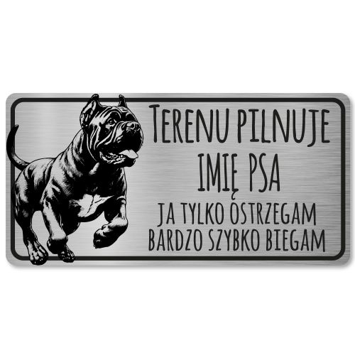 Tabliczka Uwaga pies Cane Corso 20x10