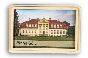 Magnes pamiątkowy ze sklejki dwuwarstwowy z nadrukiem  Winna Góra