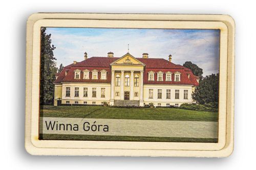 Magnes pamiątkowy ze sklejki dwuwarstwowy z nadrukiem  Winna Góra