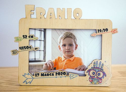 Rameczka na zdjęcie 15 na 10 cm z metryczką bocho