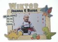 Rameczka na zdjęcie 15 na 10 cm z metryczką dinozaury